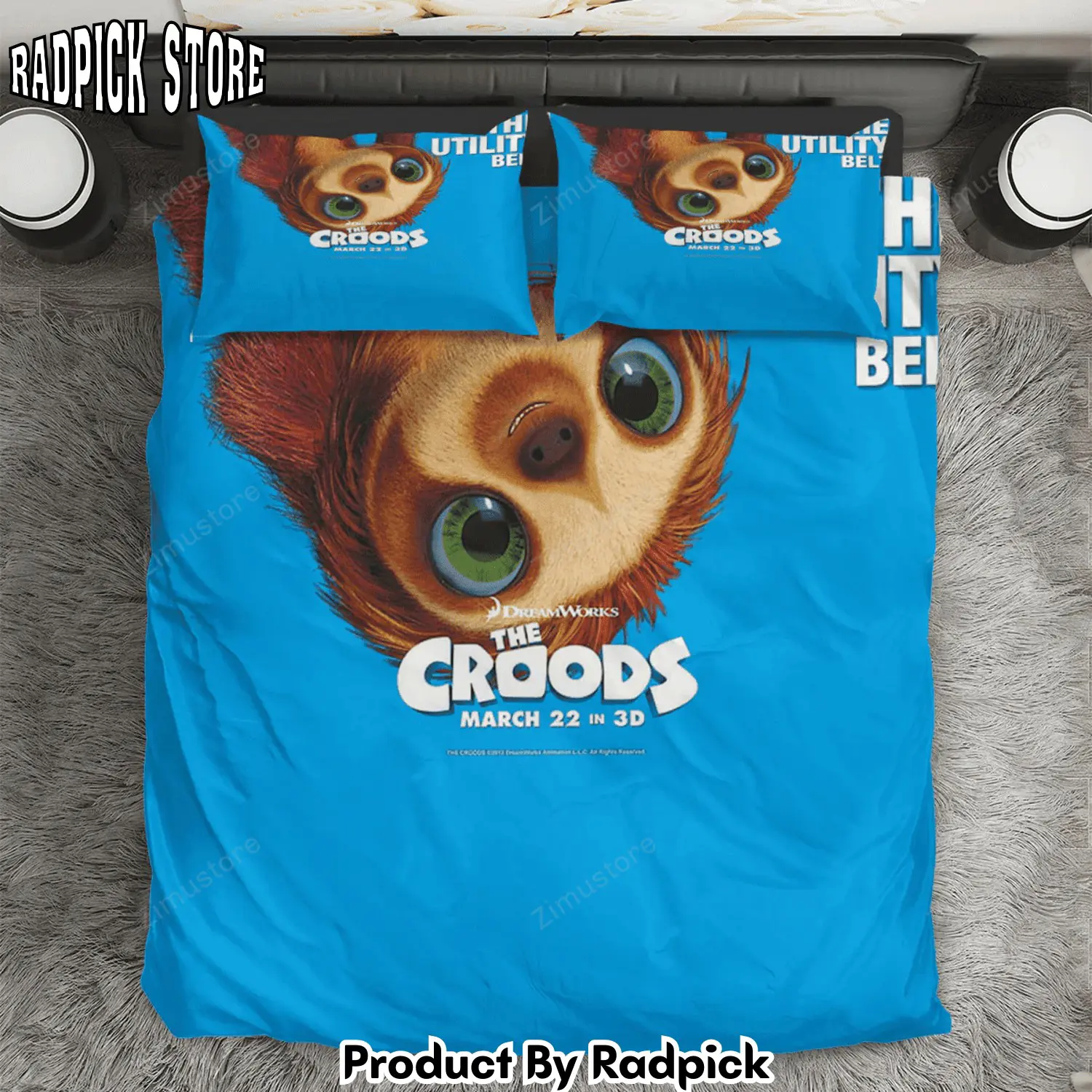 Radpick the croods poster 7 3pcs 3pcs bedding set duvet cover and pillow cases gift for fan rp3271307